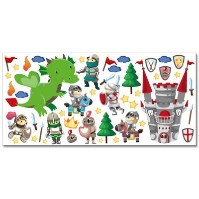 WANDKINGS Wandsticker Ritter im XL Sticker Set 48 Aufkleber auf Einer Fläche von ca. 130 x 70 cm WANDKINGS Wandsticker Ritter im XL Sticker Set 48 Aufkleber auf Einer Fläche von ca. 130 x 70 cm