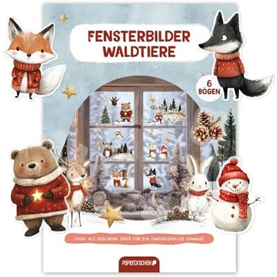 Papierdrachen Fensteraufkleber Teeparty Waldtiere 6 DIN A4 Stickerbögen mit winterlichen Motiven Weihnachtsdeko 2026 Kinderzimmer Wohnbereich statisch haftend Papierdrachen Fensteraufkleber Teeparty Waldtiere 6 DIN A4 Stickerbögen mit winterlichen Motiven Weihnachtsdeko 2026 Kinderzimmer Wohnbereich statisch haftend