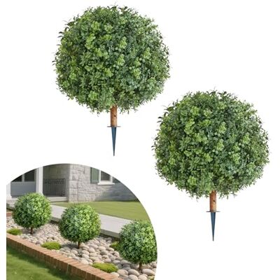 VEVOR Künstliche Formschnitt-Buchsbäume mit Erdspieß, 2er-Set 559 mm Kunstpflanze, Dekopflanze, für Dekoration, Veranda, Außen- & Innenbereich, Terrasse, Garten, Balkon, Hinterhof VEVOR Künstliche Formschnitt-Buchsbäume mit Erdspieß, 2er-Set 559 mm Kunstpflanze, Dekopflanze, für Dekoration, Veranda, Außen- & Innenbereich, Terrasse, Garten, Balkon, Hinterhof