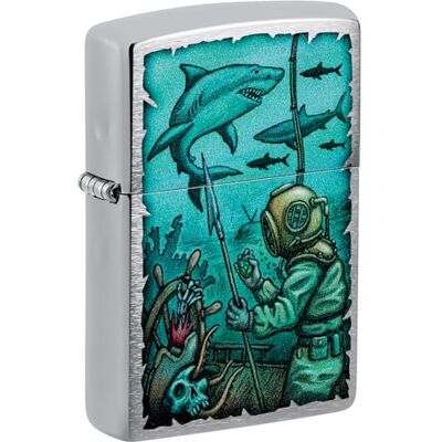 Zippo Sturmfeuerzeug Nautical, Chrome Brushed, Color Image Nachfüllbar Wiederverwendbar Windfestes Design Geschenkbox Made in USA Zippo Sturmfeuerzeug Nautical, Chrome Brushed, Color Image Nachfüllbar Wiederverwendbar Windfestes Design Geschenkbox Made in USA