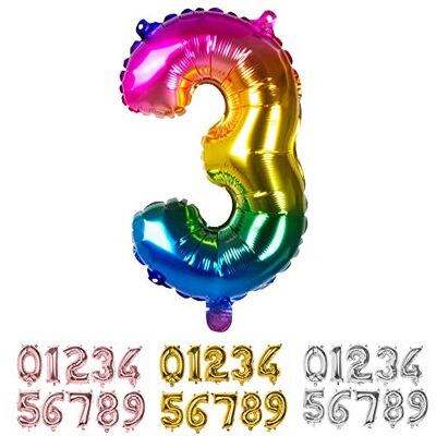Boland Folienballon Zahl, Größe 36 cm, Regenbogenfarben, Zahlenballon, Nummer, Ballon, Helium, Geburtstag, Jubiläum, Jubiläumsjahr, Lebensjahr, Überraschungsparty, Dekoration Boland Folienballon Zahl, Größe 36 cm, Regenbogenfarben, Zahlenballon, Nummer, Ballon, Helium, Geburtstag, Jubiläum, Jubiläumsjahr, Lebensjahr, Überraschungsparty, Dekoration