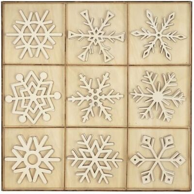 Ideen mit Herz Streu-Deko Weihnachten Advent Holz-Dekoration Eiskristalle Sterne Filigrane Winter-Motive 27-teilig Ideen mit Herz Streu-Deko Weihnachten Advent Holz-Dekoration Eiskristalle Sterne Filigrane Winter-Motive 27-teilig