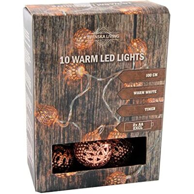 Spetebo LED Kugel Lichterkette 100 cm mit 10 LED Kupfer Kugeln warmweiß Weihnachten Advent Tisch Fenster Deko Innen Spetebo LED Kugel Lichterkette 100 cm mit 10 LED Kupfer Kugeln warmweiß Weihnachten Advent Tisch Fenster Deko Innen