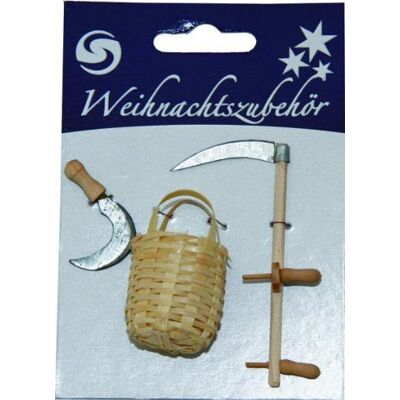 Unbekannt Krippenzubehör, Ernteset, Länge 11cm Unbekannt Krippenzubehör, Ernteset, Länge 11cm