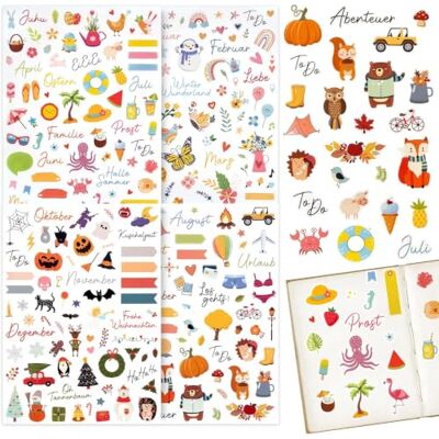 COMOOKA 4 Bögen Aufkleber Jahreszeiten A4 Scrapbook Sticker für Album Kalender Aufkleber Deko Frühling Sommer Herbst Winter Zubehör für Scrapbooking Fotoalbum Silvester Kinder Basteln Geschenke COMOOKA 4 Bögen Aufkleber Jahreszeiten A4 Scrapbook Sticker für Album Kalender Aufkleber Deko Frühling Sommer Herbst Winter Zubehör für Scrapbooking Fotoalbum Silvester Kinder Basteln Geschenke