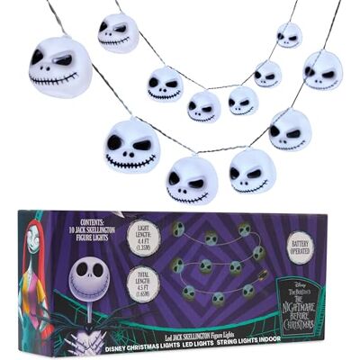 Disney Nightmare Before Christmas 3D LED Lichterkette, Deko Schlafzimmer 1.65M, 10er Jack Skellington 3D Chibi Lichterkette Innen Wanddeko Batteriebetrieben, Zimmer Deko Party, Geschenkidee Disney Nightmare Before Christmas 3D LED Lichterkette, Deko Schlafzimmer 1.65M, 10er Jack Skellington 3D Chibi Lichterkette Innen Wanddeko Batteriebetrieben, Zimmer Deko Party, Geschenkidee