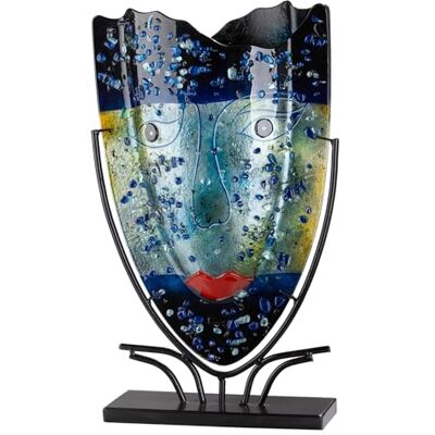 Glas Art Bodenvase Magic aus Glas oval blau Höhe 49cm x Breite 30cm Nicht wasserdicht handbemalt Glas Art Bodenvase Magic aus Glas oval blau Höhe 49cm x Breite 30cm Nicht wasserdicht handbemalt