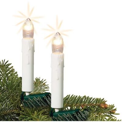 hellum Lichterkette Kerzen innen, 20 Lichter, Wachstropfen weiß, Stecker Weihnachtsbeleuchtung warmweiß mit Clip, beleuchtet 7,60m, Kabel grün, Lichterkette Christbaum innen, Baumkerzen <59lm 612011 hellum Lichterkette Kerzen innen, 20 Lichter, Wachstropfen weiß, Stecker Weihnachtsbeleuchtung warmweiß mit Clip, beleuchtet 7,60m, Kabel grün, Lichterkette Christbaum innen, Baumkerzen <59lm 612011