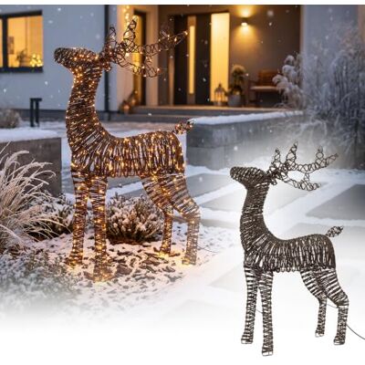 ECD Germany LED Rentier 95 cm Weihnachtsfigur Innen Außen Weihnachtsdeko Weihnachtsbeleuchtung Outdoor Garten Beleuchtete Hirsch-Figur groß mit Lichterkette Timer Blinkfunktion 600LED Extra Warmweiß ECD Germany LED Rentier 95 cm Weihnachtsfigur Innen Außen Weihnachtsdeko Weihnachtsbeleuchtung Outdoor Garten Beleuchtete Hirsch-Figur groß mit Lichterkette Timer Blinkfunktion 600LED Extra Warmweiß