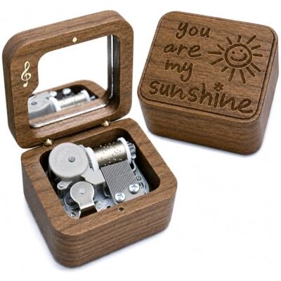 Sinzyo You Are My Sunshine Spieluhr aus Walnussholz Vintage Spieluhr Geschenk für Weihnachten, Geburtstag, Valentinstag Sinzyo You Are My Sunshine Spieluhr aus Walnussholz Vintage Spieluhr Geschenk für Weihnachten, Geburtstag, Valentinstag