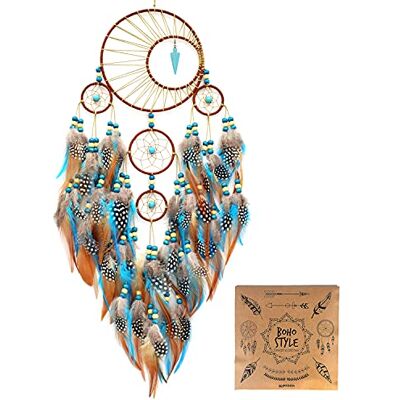 Urdeoms Littlear Dream Catcher Handmade Turquoise Dream Catchers with Feathers Wall Hanging Home Decor Dia 6"(NO.34) Urdeoms Littlear Dream Catcher Handmade Turquoise Dream Catchers with Feathers Wall Hanging Home Decor Dia 6"(NO.34)