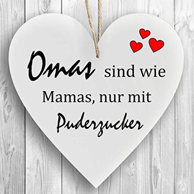 Homeyourself Herzschild Holzherz Holzschild 16 x 16 cm Omas sind wie Mamas nur mit Puderzucker weiß Dekoschild Wandschild Schild Holz Geschenk Homeyourself Herzschild Holzherz Holzschild 16 x 16 cm Omas sind wie Mamas nur mit Puderzucker weiß Dekoschild Wandschild Schild Holz Geschenk