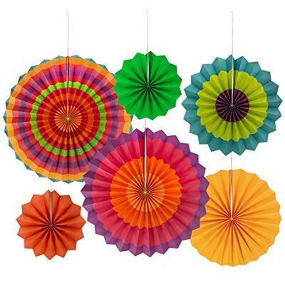 Unique Papier Fächer 6er Set Deko Rosetten für Sommer Garten Party Feier Hochzeit Geburtstag Dekoration bunt Unique Papier Fächer 6er Set Deko Rosetten für Sommer Garten Party Feier Hochzeit Geburtstag Dekoration bunt