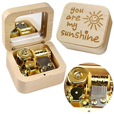 Sinzyo You Are My Sunshine Vintage Holz mechanische Spieluhr Weihnachten, Geburtstag, (Ahornholz Musical Note) Sinzyo You Are My Sunshine Vintage Holz mechanische Spieluhr Weihnachten, Geburtstag, (Ahornholz Musical Note)
