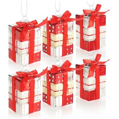 com-four ® 6X Christbaumanhänger Geschenk, Weihnachtskugel Geschenkbox Christbaumschmuck in Geschenk-Form für die Weihnachtsbaum-Dekoration bruchfester Baumschmuck com-four ® 6X Christbaumanhänger Geschenk, Weihnachtskugel Geschenkbox Christbaumschmuck in Geschenk-Form für die Weihnachtsbaum-Dekoration bruchfester Baumschmuck