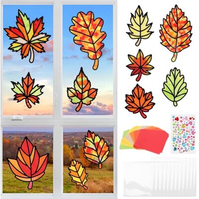 MENGON 12 Stück Herbst Ahornblatt Fensterbilder Basteln Kinder Thanksgiving Kreatives DIY herbstdeko Sonnenfänger Kunst Herbstbasteln mit Seidenpapier für Junge Mädchen Geburtstagsgeschenke Weihnachts MENGON 12 Stück Herbst Ahornblatt Fensterbilder Basteln Kinder Thanksgiving Kreatives DIY herbstdeko Sonnenfänger Kunst Herbstbasteln mit Seidenpapier für Junge Mädchen Geburtstagsgeschenke Weihnachts