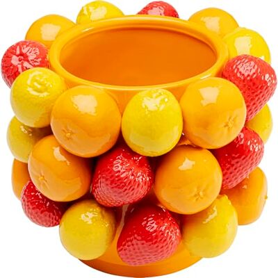 Kare Design Vase Fruit Parade, Gelb/Rot, Höhe 20cm, Porzellan, Blumenvase, Deko, Gefäß für Blumen, Tischvase, Wohnzimmer Kare Design Vase Fruit Parade, Gelb/Rot, Höhe 20cm, Porzellan, Blumenvase, Deko, Gefäß für Blumen, Tischvase, Wohnzimmer