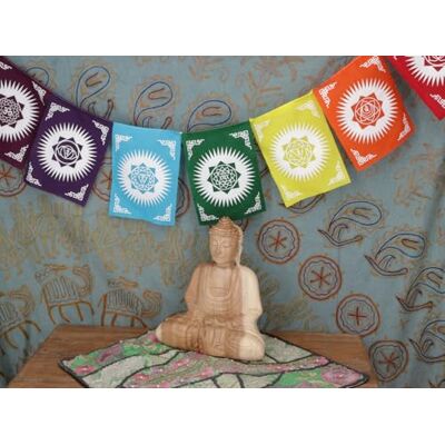 GURU SHOP Chakra-Meditation Wimpelkette aus 100% Baumwolle, 7 Fähnchen, Modell 3 Dekorativ, ideal für Meditation und Yoga, farbenfrohe Gestaltung, 25x20 cm GURU SHOP Chakra-Meditation Wimpelkette aus 100% Baumwolle, 7 Fähnchen, Modell 3 Dekorativ, ideal für Meditation und Yoga, farbenfrohe Gestaltung, 25x20 cm
