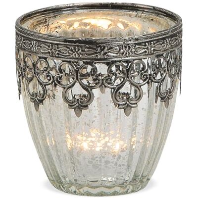 matches21 HOME & HOBBY matches21 Windlicht Kerzenglas Glas Teelichtglas Orientalisch Marokko Design Silber antik Metalldekor 1 STK Ø 8x9 cm matches21 HOME & HOBBY matches21 Windlicht Kerzenglas Glas Teelichtglas Orientalisch Marokko Design Silber antik Metalldekor 1 STK Ø 8x9 cm