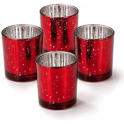 Creativery Teelichtgläser 6 x 7,2 cm in Zylinderform 4er Set runde Windlichtglas Teelichthalter für Teelichter bis 38 mm Kerzengläser für kleine Kerzen bis Ø 4 cm Windlichter Rot metallic Creativery Teelichtgläser 6 x 7,2 cm in Zylinderform 4er Set runde Windlichtglas Teelichthalter für Teelichter bis 38 mm Kerzengläser für kleine Kerzen bis Ø 4 cm Windlichter Rot metallic