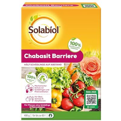 Solabiol Chabasit Schädlingsbarriere, mechanische Barriere gegen Schädlingseier, Larven und Pilze auf der Pflanzenoberfläche 400 g Solabiol Chabasit Schädlingsbarriere, mechanische Barriere gegen Schädlingseier, Larven und Pilze auf der Pflanzenoberfläche 400 g