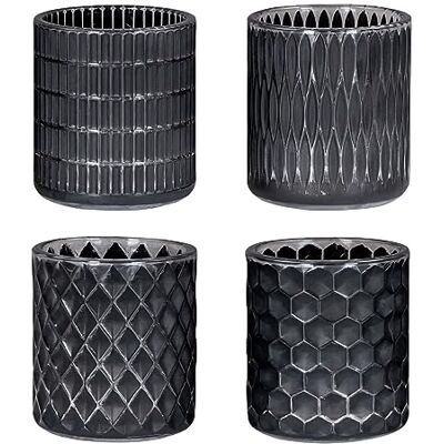 levandeo 4er Set Teelichthalter Schwarz Glas Windlicht Tischdeko Kerzenhalter Kerzen Deko Wohndeko Kerzenglas levandeo 4er Set Teelichthalter Schwarz Glas Windlicht Tischdeko Kerzenhalter Kerzen Deko Wohndeko Kerzenglas