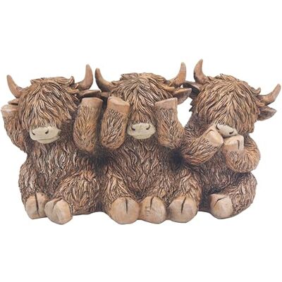 L & P Home & Gifts Lesser & Pavey Highland Cow Trio von Happy Highland Cow Set mit 3 verspielten Hochlandkuh-Figuren witzige schottische Kuh-Dekoration aus Kunstharz lustiger Bauernhaus- oder rustikaler Akzent für L & P Home & Gifts Lesser & Pavey Highland Cow Trio von Happy Highland Cow Set mit 3 verspielten Hochlandkuh-Figuren witzige schottische Kuh-Dekoration aus Kunstharz lustiger Bauernhaus- oder rustikaler Akzent für