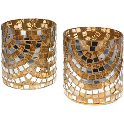 Wuona Objects Nona RAJA 2716-9x10cm 2er Set Mosaik Teelichtglas Teelichtgläser Kerzenglas Kerzengläser Mosaikglas orientalisch Vintage Wuona Objects Nona RAJA 2716-9x10cm 2er Set Mosaik Teelichtglas Teelichtgläser Kerzenglas Kerzengläser Mosaikglas orientalisch Vintage