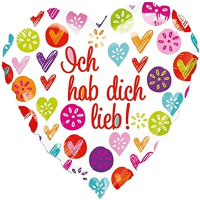 amscan NEU Folienballon Herz, Ich hab dich lieb, 45 cm amscan NEU Folienballon Herz, Ich hab dich lieb, 45 cm