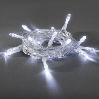 Konstsmide LED Lichterkette, 20 kalt weiße Dioden, batteriebetrieben, Innen, 2 x AA 1.5V (exkl.) 1408-203 Konstsmide LED Lichterkette, 20 kalt weiße Dioden, batteriebetrieben, Innen, 2 x AA 1.5V (exkl.) 1408-203
