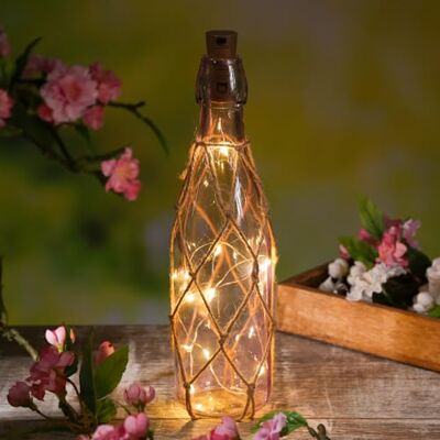 MARELIDA LED Dekoflasche mit Lichterkette Juteseil Leuchtflasche Flaschenlicht (Hell lila/Flieder) MARELIDA LED Dekoflasche mit Lichterkette Juteseil Leuchtflasche Flaschenlicht (Hell lila/Flieder)