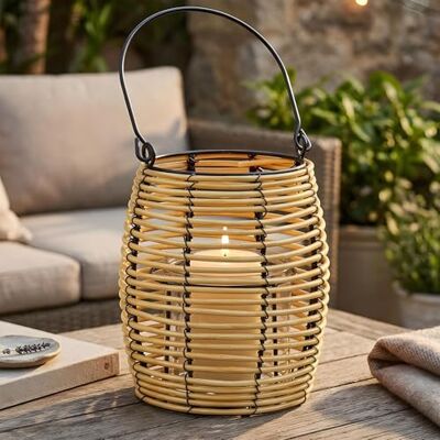 levandeo Deko Laterne Windlicht Natur Schwarz Metall Glas Tischdeko Kerzenhalter Geflecht Boho Sommer Skandi levandeo Deko Laterne Windlicht Natur Schwarz Metall Glas Tischdeko Kerzenhalter Geflecht Boho Sommer Skandi