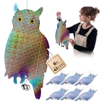 KADAX 6er-Set Reflektierende Eulen zur effektiven Vogelabwehr, Vogelscheuche zur Abschreckung von Vögeln auf Balkon und im Garten, Vogelschreck aus Kunststoff KADAX 6er-Set Reflektierende Eulen zur effektiven Vogelabwehr, Vogelscheuche zur Abschreckung von Vögeln auf Balkon und im Garten, Vogelschreck aus Kunststoff