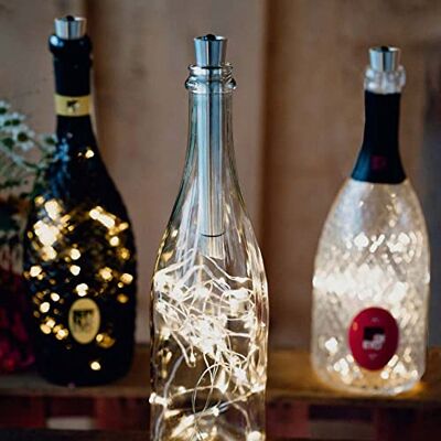 hellum LED Flaschen Licht 2er, Timer & Batterie (2xAAA) warmweiß je 30 LED Flaschen Lichterkette mit Korken aus Metall, für Hochzeit, Geburtstag, Flaschenlicht für Weihnachten Valentinstag 150599 hellum LED Flaschen Licht 2er, Timer & Batterie (2xAAA) warmweiß je 30 LED Flaschen Lichterkette mit Korken aus Metall, für Hochzeit, Geburtstag, Flaschenlicht für Weihnachten Valentinstag 150599
