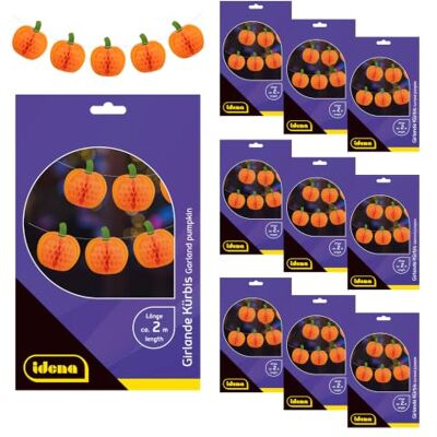 Idena 90465 Girlanden Kürbis, 10 Stück, ca. 2 m lang, orange Papiergirlanden mit Kürbissen, Halloween Deko Idena 90465 Girlanden Kürbis, 10 Stück, ca. 2 m lang, orange Papiergirlanden mit Kürbissen, Halloween Deko