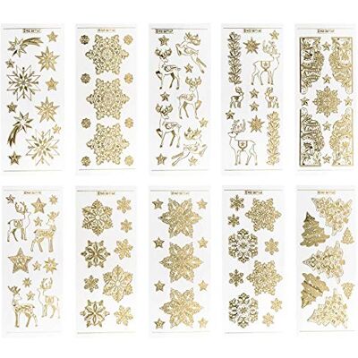 Ideen mit Herz Gravur-Sticker, transparent/gold, 10 Bogen à 10 x 23 cm Goldene Aufkleber zum Basteln & Dekorieren Geburtstag, Weihnachten, Rente & mehr (Winter & Weihnachten 1) Ideen mit Herz Gravur-Sticker, transparent/gold, 10 Bogen à 10 x 23 cm Goldene Aufkleber zum Basteln & Dekorieren Geburtstag, Weihnachten, Rente & mehr (Winter & Weihnachten 1)