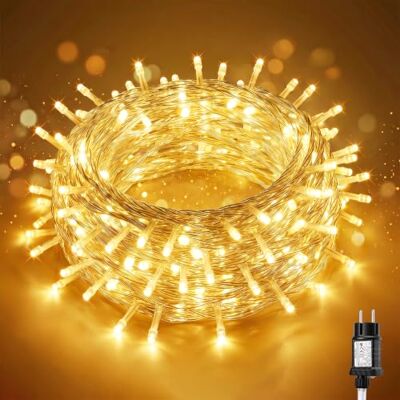 SALCAR 5m 50er LED Lichterkette Weihnachten, Lichterkette Außen Strom mit 8 Modi, Timer und Memory, IP44 Wasserdicht, für Weihnachtsdeko Party Hochzeit, Transparente Kabel, Warmweiß SALCAR 5m 50er LED Lichterkette Weihnachten, Lichterkette Außen Strom mit 8 Modi, Timer und Memory, IP44 Wasserdicht, für Weihnachtsdeko Party Hochzeit, Transparente Kabel, Warmweiß
