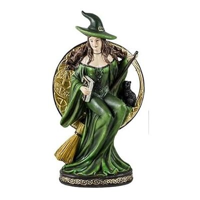 DRW Figur Grüne Hexe sitzt auf dem Mond, 12 x 12 x 20 cm DRW Figur Grüne Hexe sitzt auf dem Mond, 12 x 12 x 20 cm