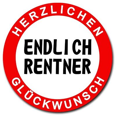 Homeyourself Hochwertiges Metallschild 30 cm rund aus Alu Verbund Herzlichen Glückwunsch Endlich Rentner Rente Deko Schild Wandschild Vehrkehrsschild Homeyourself Hochwertiges Metallschild 30 cm rund aus Alu Verbund Herzlichen Glückwunsch Endlich Rentner Rente Deko Schild Wandschild Vehrkehrsschild