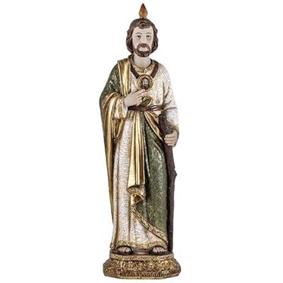 DRW Figur des Heiligen Judas Thadeo Patron aus den schwierigen und verzweifelten Ursachen aus Kunstharz, handbemalt, Stil geprägter Stoff, 31 cm, Mehrfarbig, Medidas: 11x11x31 cm DRW Figur des Heiligen Judas Thadeo Patron aus den schwierigen und verzweifelten Ursachen aus Kunstharz, handbemalt, Stil geprägter Stoff, 31 cm, Mehrfarbig, Medidas: 11x11x31 cm
