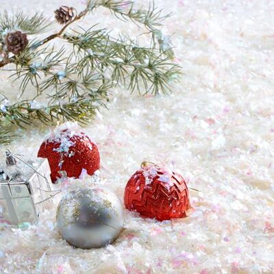 JOYIN 10 oz/283 g 2er-Pack Blinkender Weihnachts-Kunstschnee, künstliche trockene weiße Kunststoff-Schneeflocken JOYIN 10 oz/283 g 2er-Pack Blinkender Weihnachts-Kunstschnee, künstliche trockene weiße Kunststoff-Schneeflocken