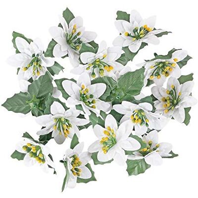 Ideen mit Herz Deko-Blüten Kunstblumen Blüten-Köpfe Verschiedene Sorten ca. Ø 8 cm (Weihnachtsstern 1 weiß 15 Stück) Ideen mit Herz Deko-Blüten Kunstblumen Blüten-Köpfe Verschiedene Sorten ca. Ø 8 cm (Weihnachtsstern 1 weiß 15 Stück)
