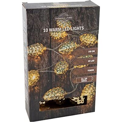 Spetebo LED Tannenzapfen Lichterkette 110 cm Weihnachts Beleuchtung 10 Zapfen gold Fenster Tisch Deko Innen Spetebo LED Tannenzapfen Lichterkette 110 cm Weihnachts Beleuchtung 10 Zapfen gold Fenster Tisch Deko Innen