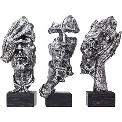 aboxoo Denker-Statue, Stille ist Gold, abstrakte Kunstfigur, kein Hören, kein Sehen, kein Sprechen, Moderne Harz-Skulpturen, dekorative Objekte, Moderne Dekoration für kreatives Zimmer, Zuhause, Büro aboxoo Denker-Statue, Stille ist Gold, abstrakte Kunstfigur, kein Hören, kein Sehen, kein Sprechen, Moderne Harz-Skulpturen, dekorative Objekte, Moderne Dekoration für kreatives Zimmer, Zuhause, Büro