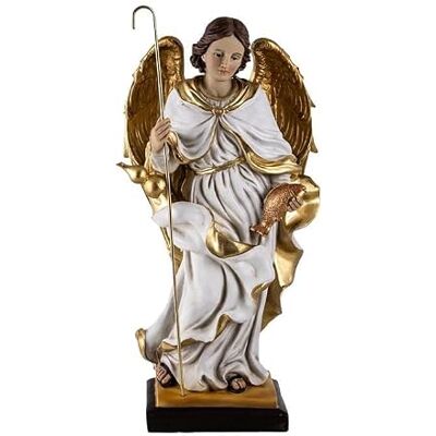 DRW Figur Erzengel San Raphael, Kleid in Beige und Gold, aus Kunstharz, handbemalt, 30 cm DRW Figur Erzengel San Raphael, Kleid in Beige und Gold, aus Kunstharz, handbemalt, 30 cm