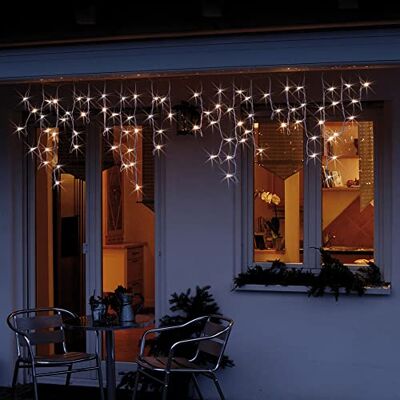 hellum System Profi LED Lichtervorhang außen mit Stecker, 60x190cm Eislichtvorhang erweiterbar warmweiß mit Zuleitung, Kabel weiß, 80 LED auf 20 Strängen, Weihnachten, Garten <59lm 555349 hellum System Profi LED Lichtervorhang außen mit Stecker, 60x190cm Eislichtvorhang erweiterbar warmweiß mit Zuleitung, Kabel weiß, 80 LED auf 20 Strängen, Weihnachten, Garten <59lm 555349
