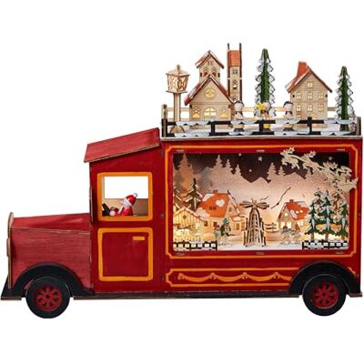 hellum LED Lastwagen mit Winterszene, mit Timer für innen, 45x33cm Weihnachtsdeko Lastwagen mit Beleuchtung, Weihnachtsmann mit LKW und Beleuchtung für Wohnzimmer, Fenster, Tisch 521160 hellum LED Lastwagen mit Winterszene, mit Timer für innen, 45x33cm Weihnachtsdeko Lastwagen mit Beleuchtung, Weihnachtsmann mit LKW und Beleuchtung für Wohnzimmer, Fenster, Tisch 521160