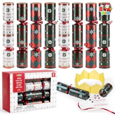 JOYIN Knallbonbons Weihnachten (8 Stück) im klassischen Karo-Design, Traditional Christmas Crackers für Elegante Tischdeko & Silvester Partyspaß, Weihnachtsknaller mit Spielzeug und Papierkrone JOYIN Knallbonbons Weihnachten (8 Stück) im klassischen Karo-Design, Traditional Christmas Crackers für Elegante Tischdeko & Silvester Partyspaß, Weihnachtsknaller mit Spielzeug und Papierkrone