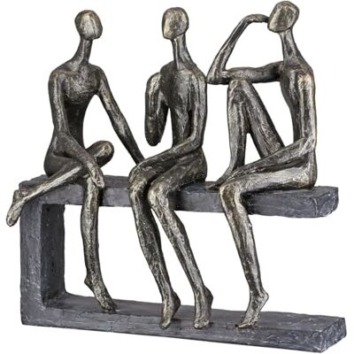 Casablanca modernes Design Casablanca Skulptur Conversation, Deko Figur Bronze, Grau, Kunstharz Statue Wohnzimmer, Büro Dekoration H. 25 cm x B. 8 cm Moderne Skulpturen Casablanca modernes Design Casablanca Skulptur Conversation, Deko Figur Bronze, Grau, Kunstharz Statue Wohnzimmer, Büro Dekoration H. 25 cm x B. 8 cm Moderne Skulpturen