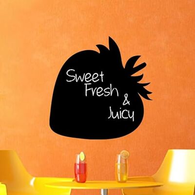 Ambiance Sticker Kreidetafel – Wandsticker, selbstklebend, abwischbar – Design Erdbeere – H 55 x L 55 cm Ambiance Sticker Kreidetafel – Wandsticker, selbstklebend, abwischbar – Design Erdbeere – H 55 x L 55 cm
